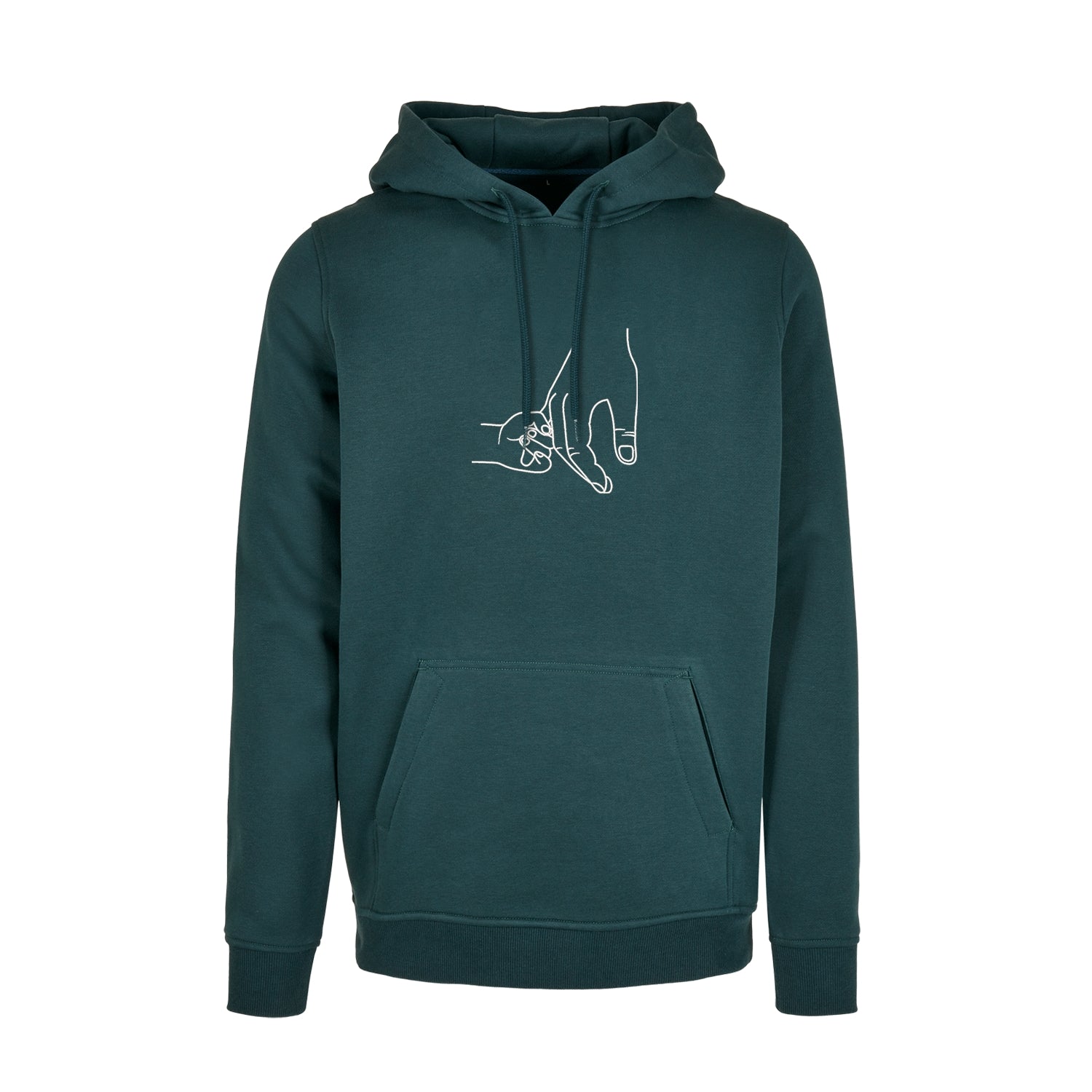 Bluza z haftem z kapturem „Dad and Baby Holding Hands” – Symbol więzi ojca z dzieckiem | Prezent dla taty Haft z radości