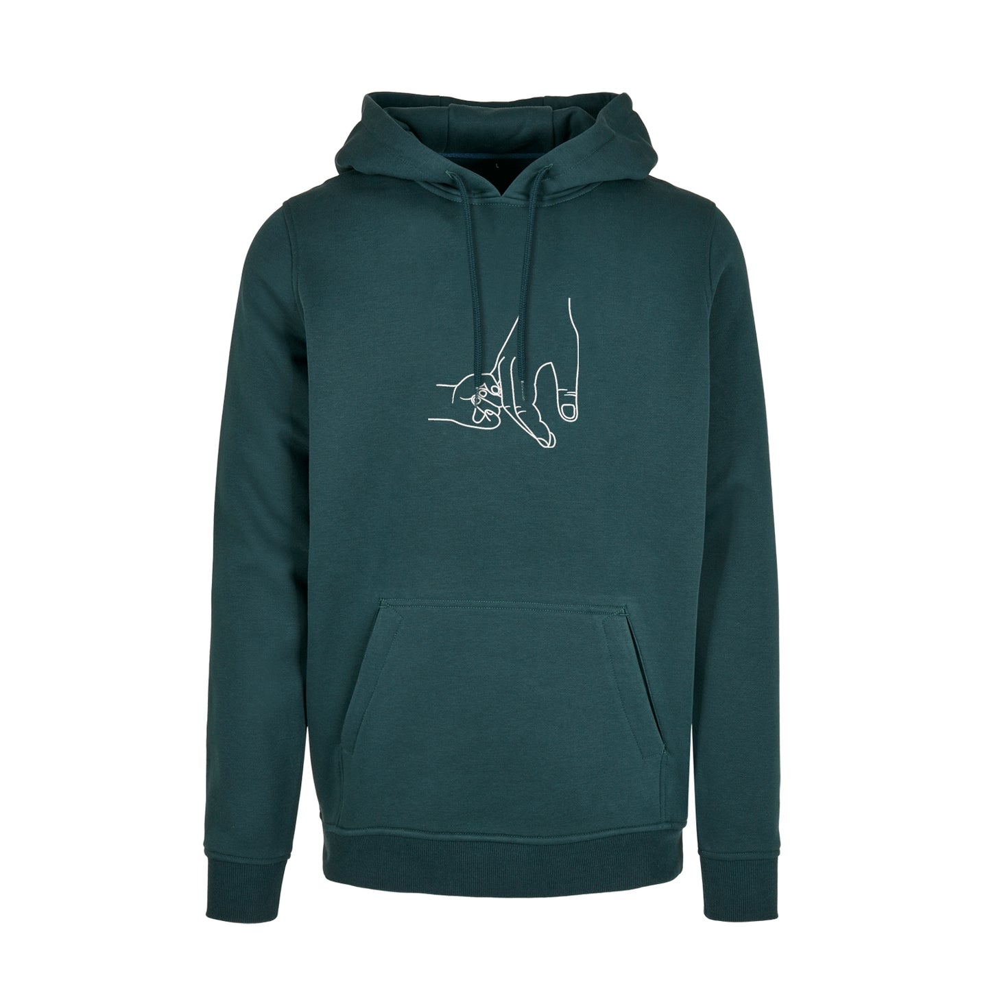 Bluza z haftem z kapturem „Dad and Baby Holding Hands” – Symbol więzi ojca z dzieckiem | Prezent dla taty