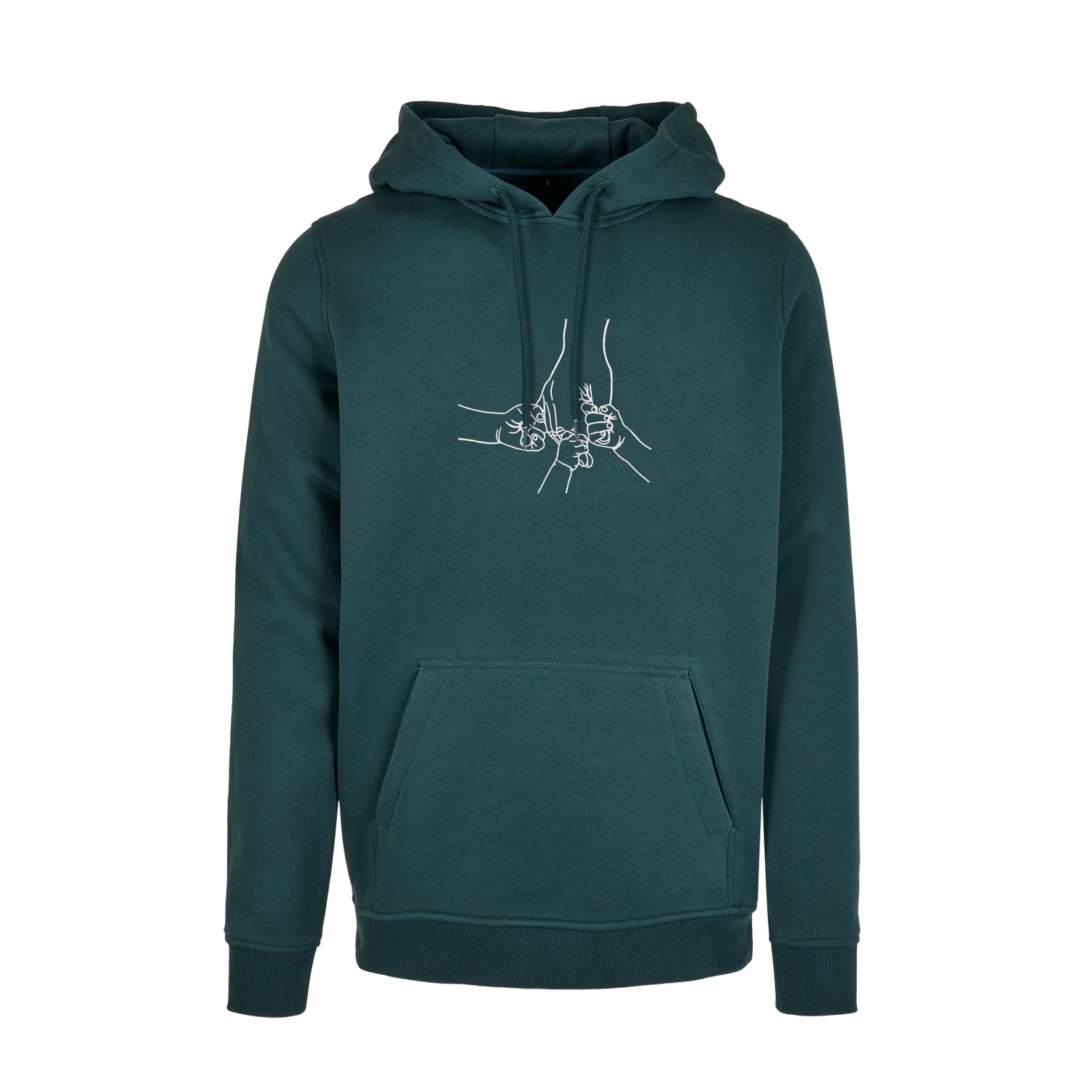 Bluza z kapturem z haftem „Father and Three Kids Hands” | Personalizowany prezent dla taty Haft z radości