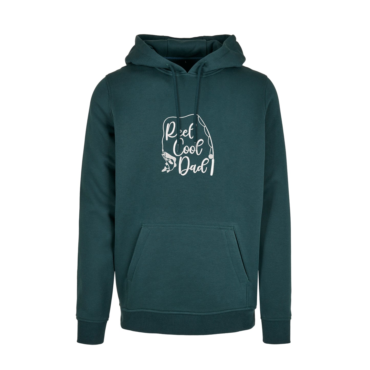 Bluza z kapturem „Reel Cool Dad” z haftem | Prezent dla wędkarza | Bluza z kapturem dla taty