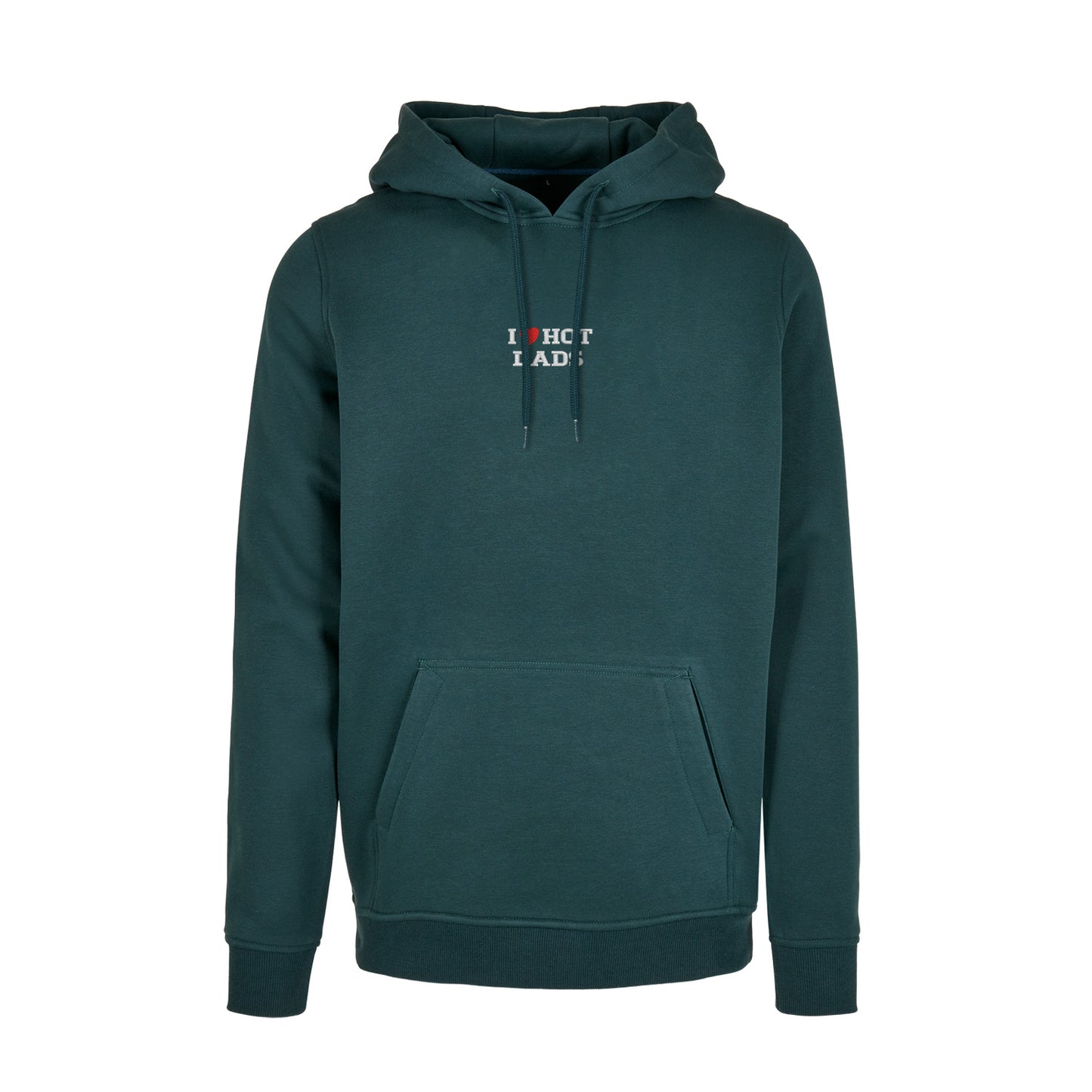 Bluza I LOVE HOT DADS z haftem – klasyczna, z kapturem lub oversize Haft z radości - nadruki i haft na odzieży Warszawa