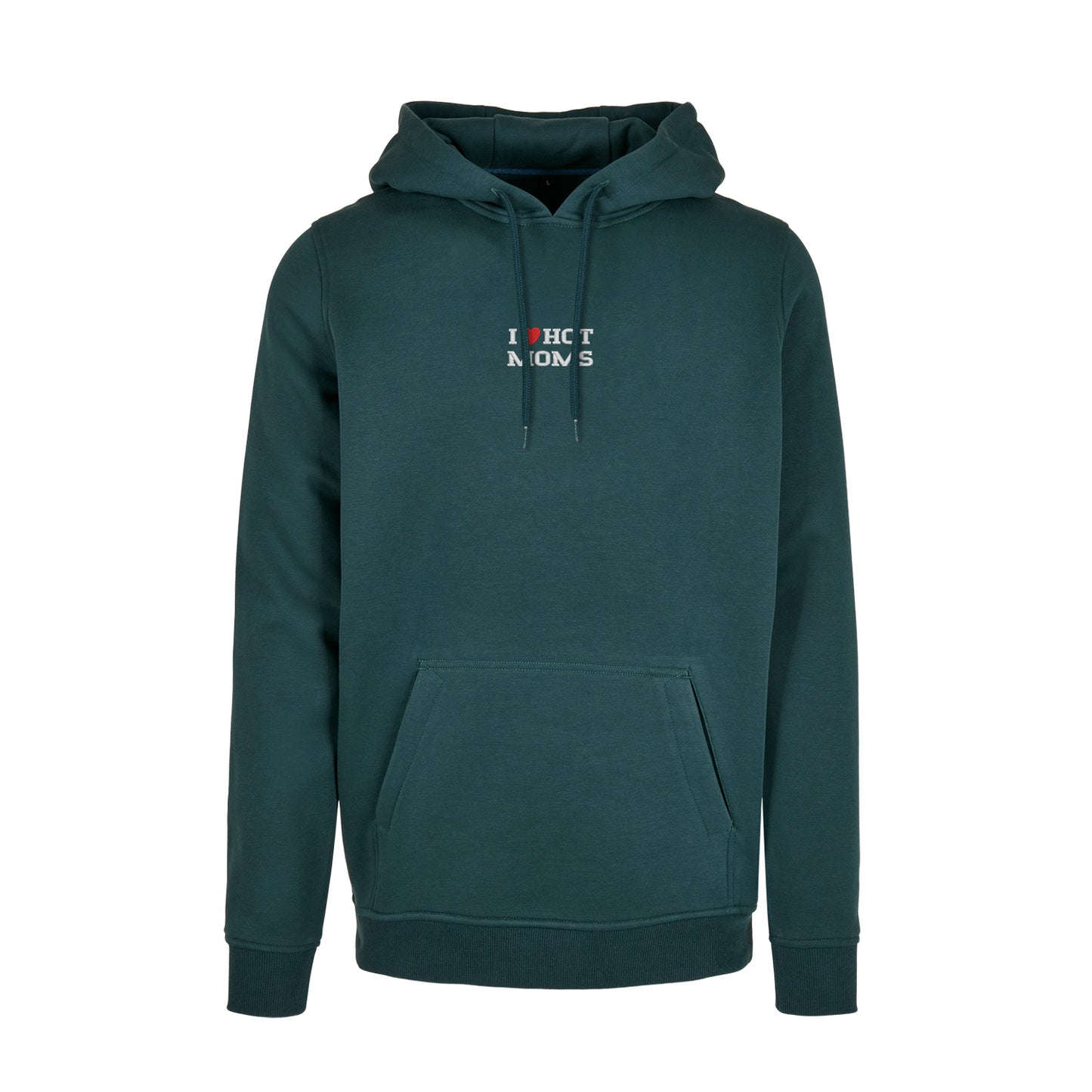 Bluza I LOVE HOT MOMS z haftem – klasyczna, z kapturem lub oversize Haft z radości - nadruki i haft na odzieży Warszawa