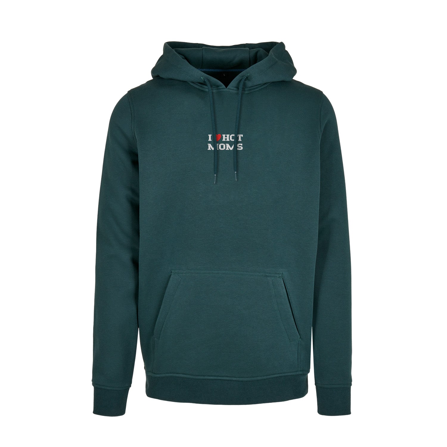 Bluza I LOVE HOT MOMS z haftem – klasyczna, z kapturem lub oversize Haft z radości - nadruki i haft na odzieży Warszawa