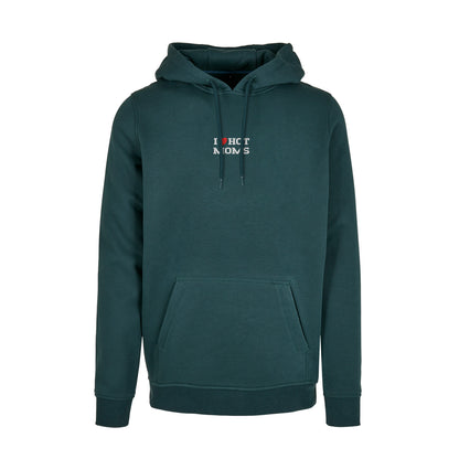 Bluza I LOVE HOT MOMS z haftem – klasyczna, z kapturem lub oversize Haft z radości - nadruki i haft na odzieży Warszawa