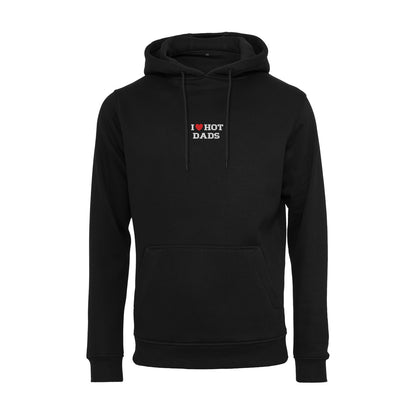 Bluza I LOVE HOT DADS z haftem – klasyczna, z kapturem lub oversize Haft z radości - nadruki i haft na odzieży Warszawa