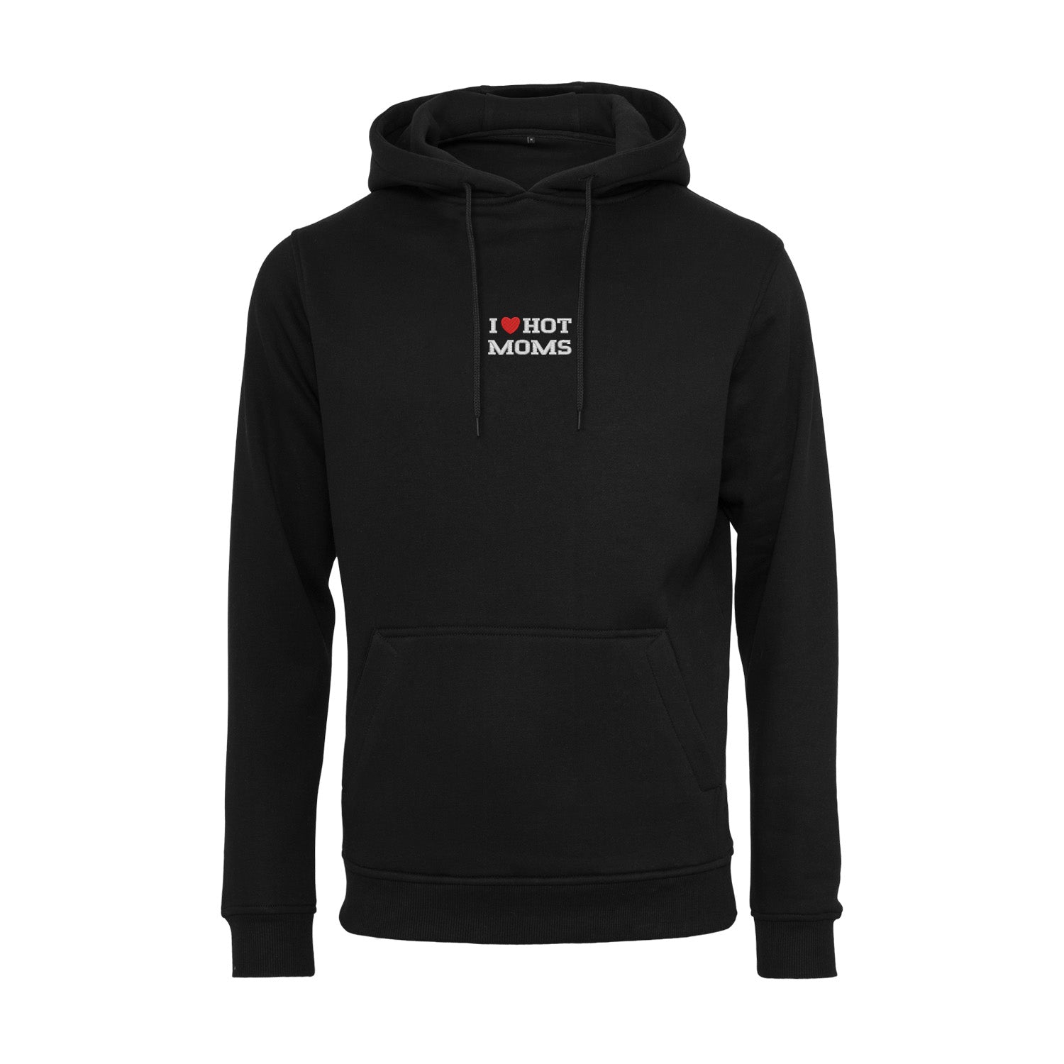 Bluza I LOVE HOT MOMS z haftem – klasyczna, z kapturem lub oversize Haft z radości - nadruki i haft na odzieży Warszawa