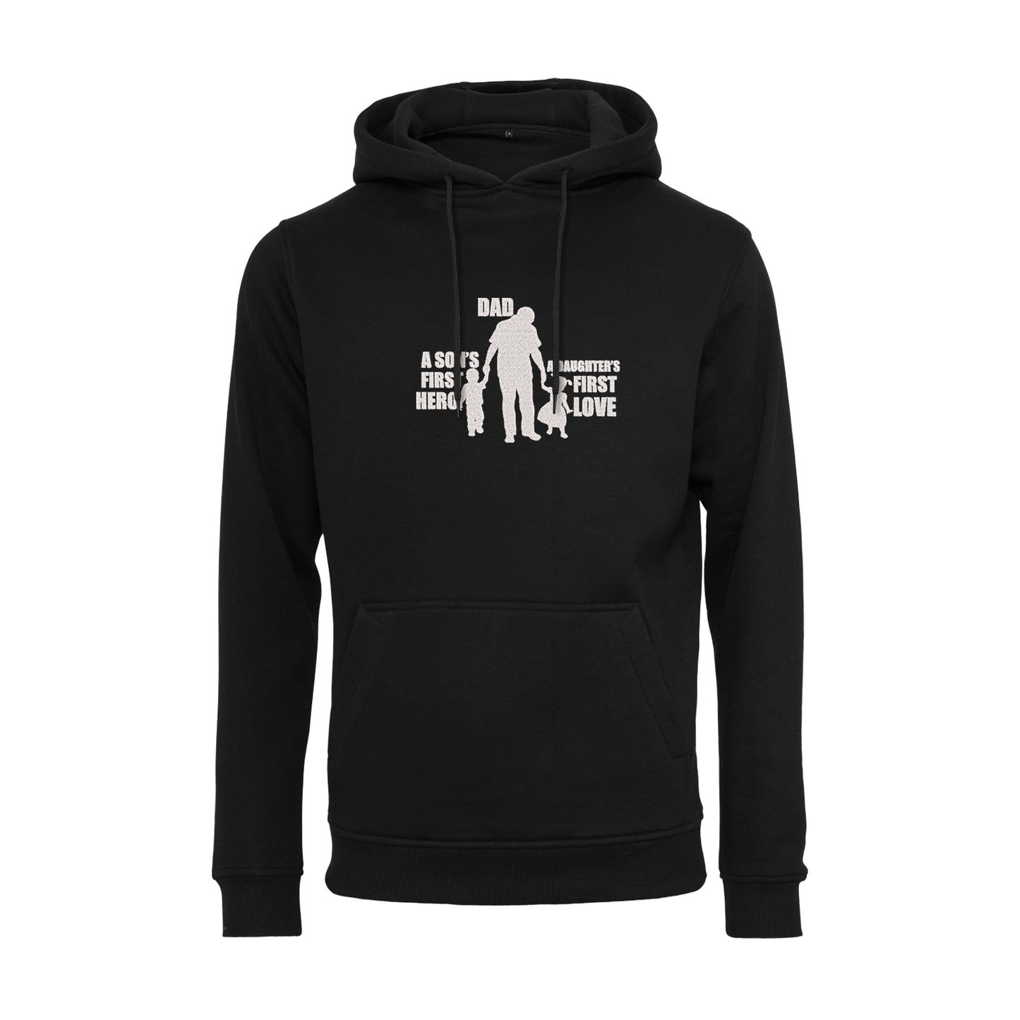 Bluza z kapturem z haftem „Dad: A Son’s First Hero, A Daughter’s First Love” – Prezent dla Taty