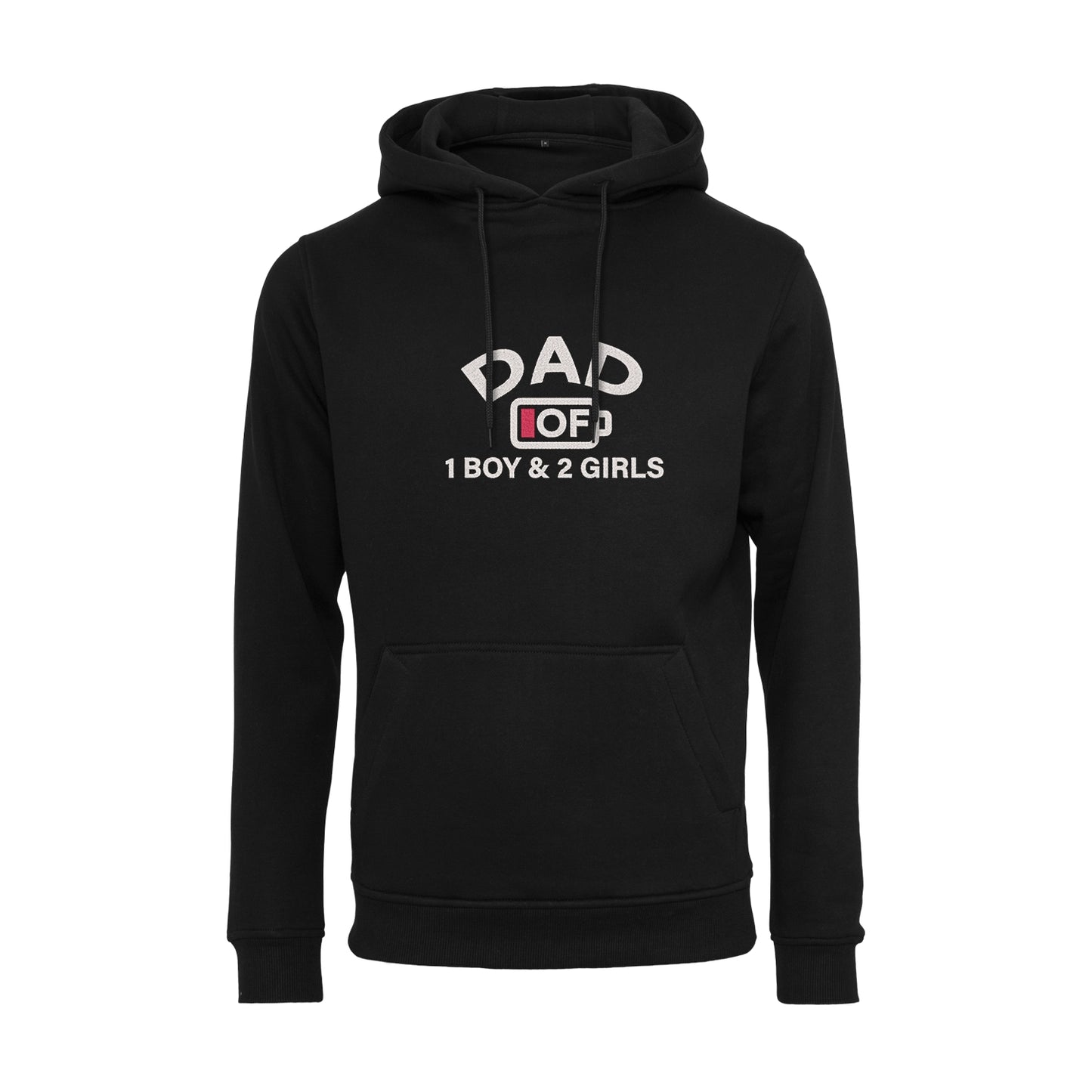 Bluza z kapturem „Dad of 1 Boy & 2 Girls” z haftem – prezent dla taty trójki dzieci | Bluza dla dumnego ojca