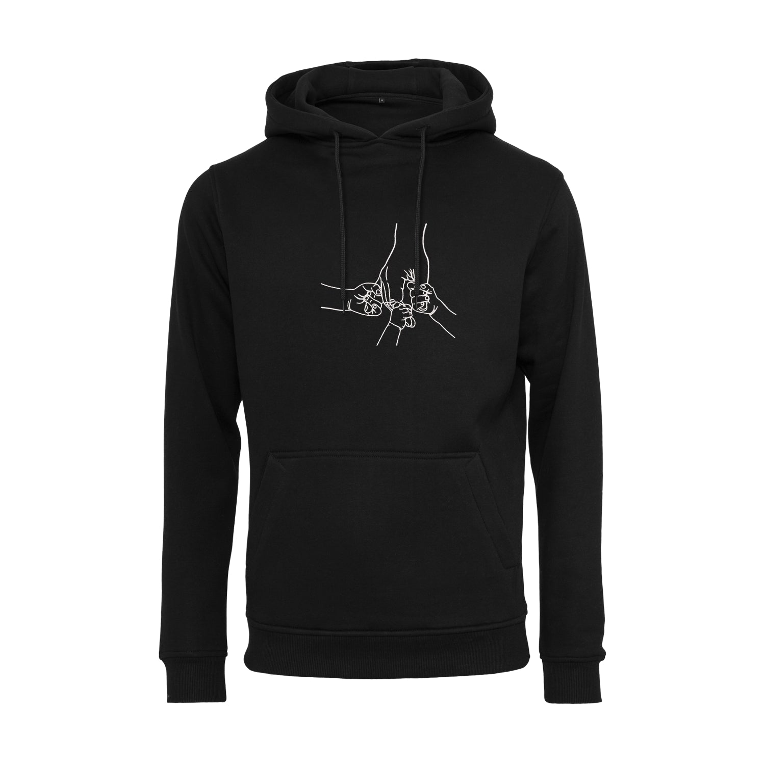 Bluza z kapturem z haftem „Father and Three Kids Hands” | Personalizowany prezent dla taty Haft z radości