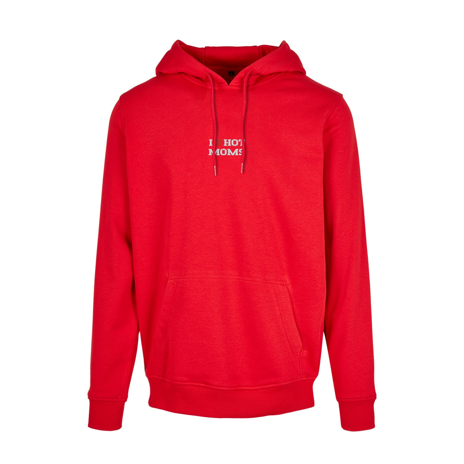 Bluza I LOVE HOT MOMS z haftem – klasyczna, z kapturem lub oversize Haft z radości - nadruki i haft na odzieży Warszawa