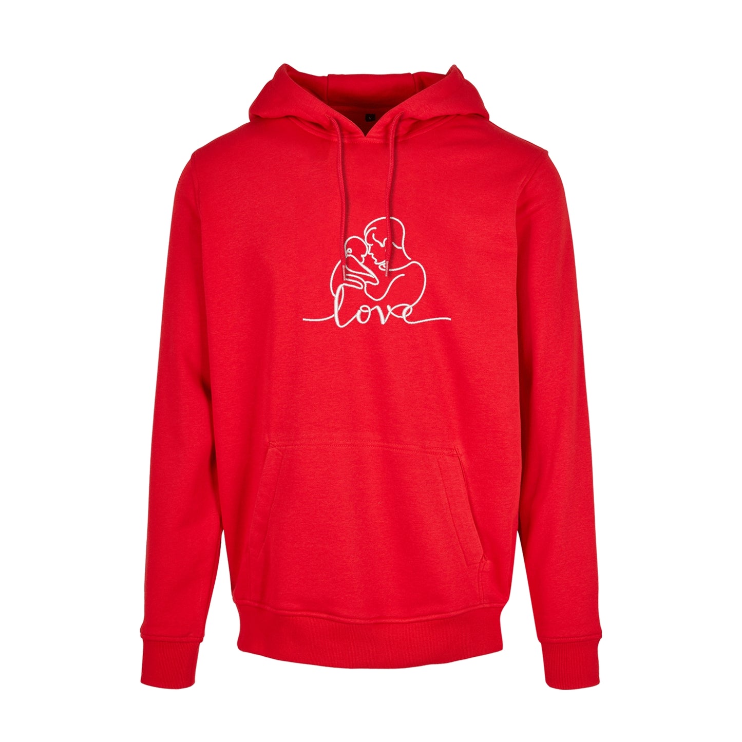 Bluza z kapturem z haftem "Love" – Tata z dzieckiem | Minimalistyczny line art