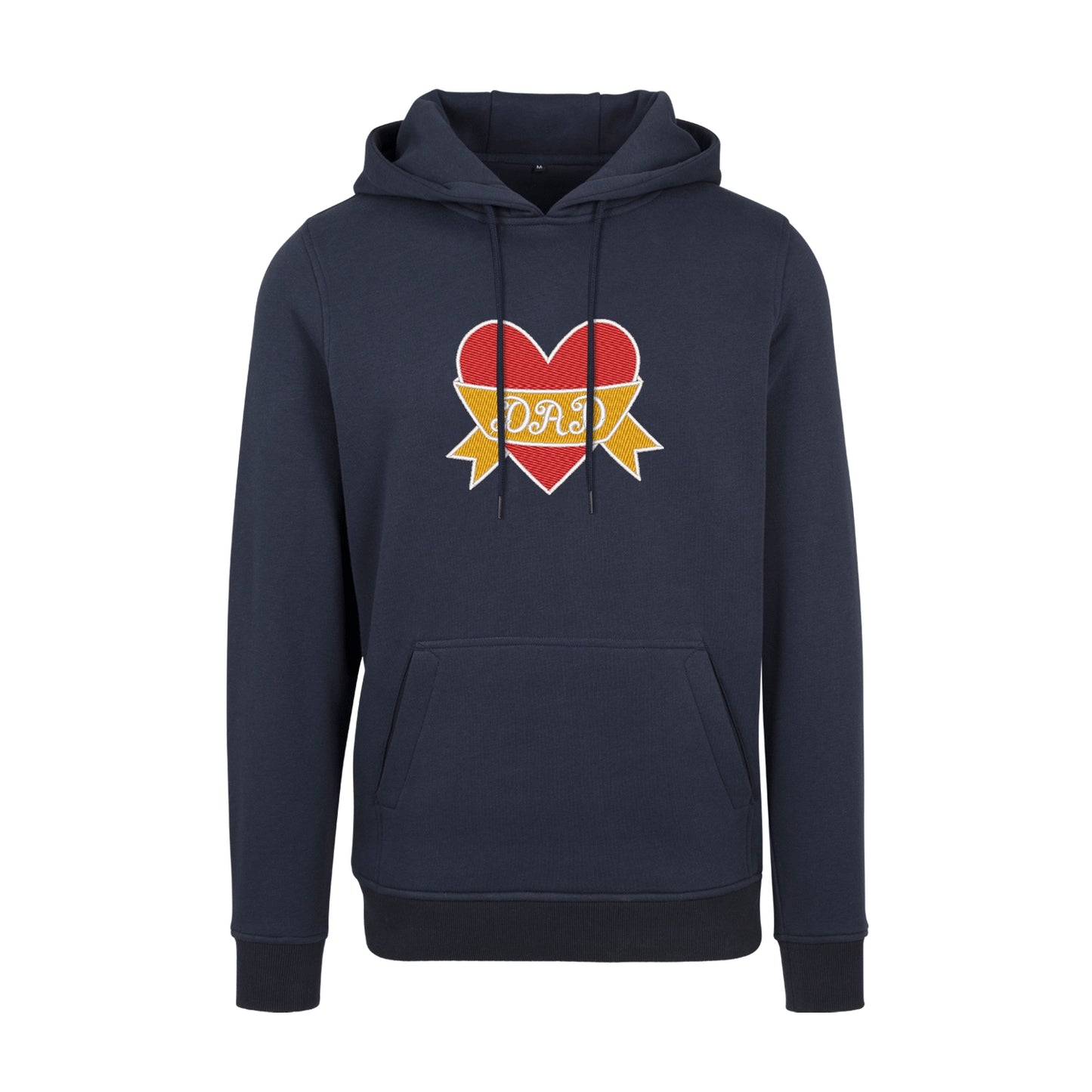 Bluza z kapturem „Dad Heart Tattoo” z haftem – stylowy prezent dla taty | Odzież z haftem komputerowym