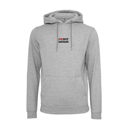Bluza I LOVE HOT MOMS z haftem – klasyczna, z kapturem lub oversize Haft z radości - nadruki i haft na odzieży Warszawa