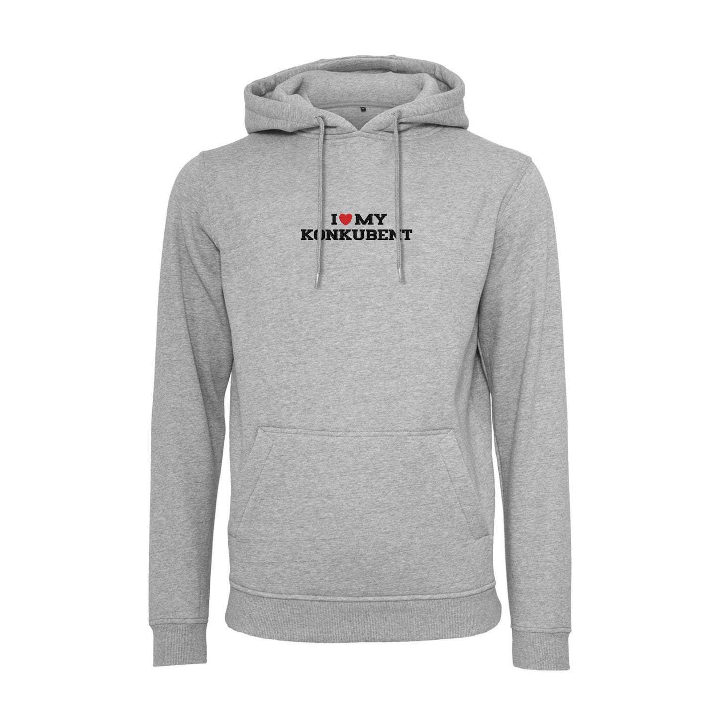 Bluza I LOVE MY KONKUBENT z haftem – klasyczna, z kapturem lub oversize Haft z radości - nadruki i haft na odzieży Warszawa
