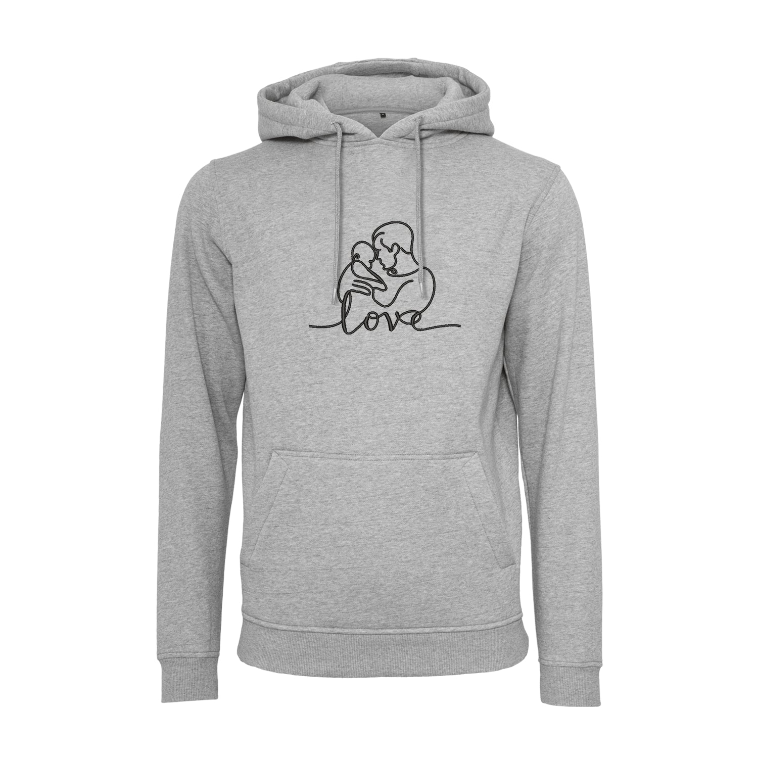 Bluza „LOVE" z haftem – Tata z dzieckiem – idealna bluza dla taty wędkarza, dostępna w kroju bez kaptura, z kapturem i oversize Haft z radości - nadruki i haft na odzieży Warszawa