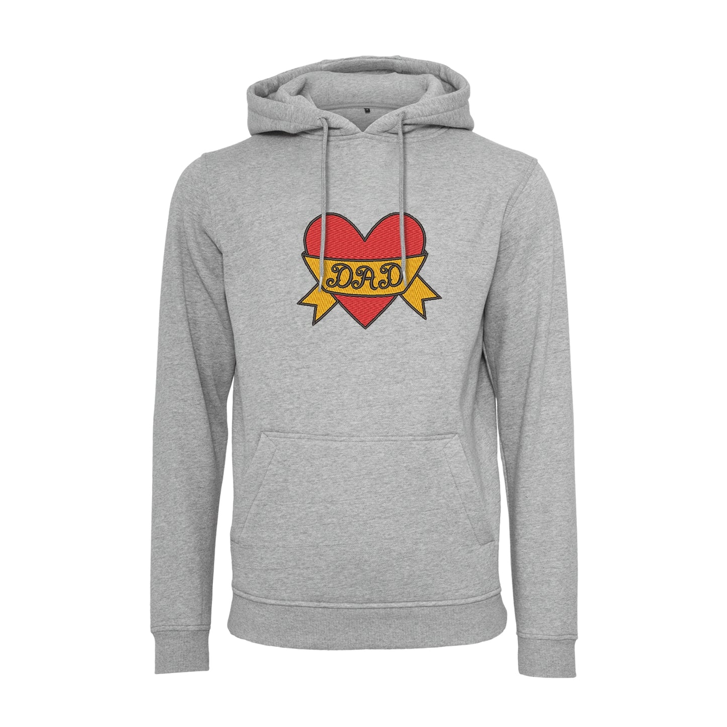 Bluza z kapturem „Dad Heart Tattoo” z haftem – stylowy prezent dla taty | Odzież z haftem komputerowym
