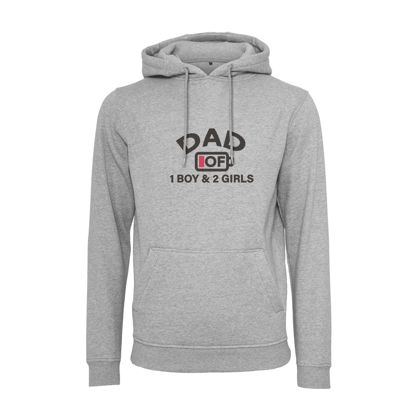 Bluza z kapturem „Dad of 1 Boy & 2 Girls” z haftem – prezent dla taty trójki dzieci | Bluza dla dumnego ojca