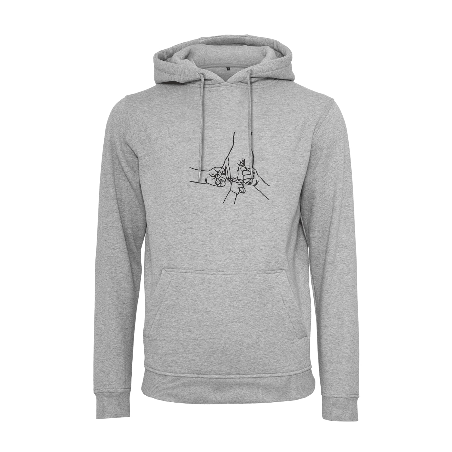 Bluza z kapturem z haftem „Father and Three Kids Hands” | Personalizowany prezent dla taty
