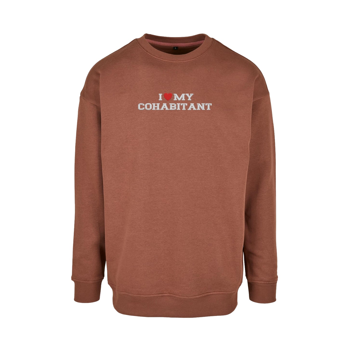 Bluza bez kaptura z haftem "I love MY cohabitant"