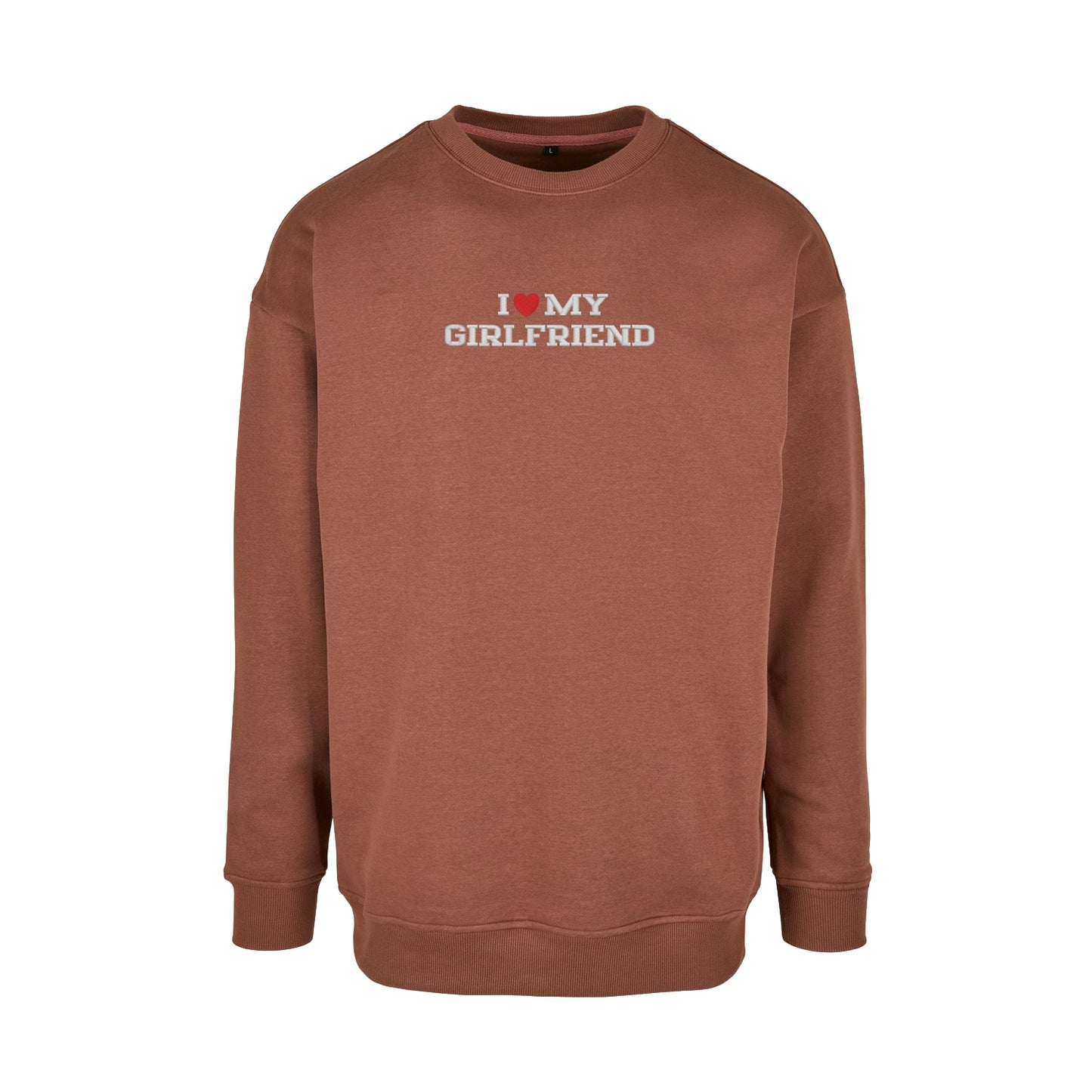Bluza bez kaptura z haftem "I LOVE MY GIRLFRIEND"