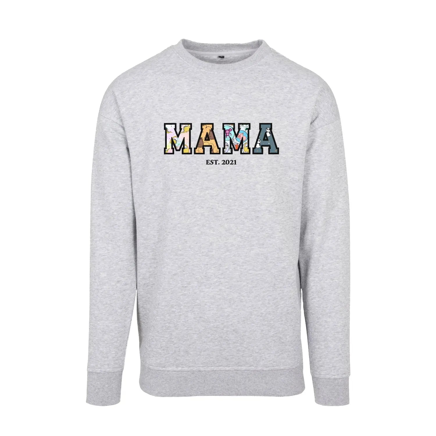 Bluza bez kaptura "MAMA PATCHWORK+EST" idealny prezent na Dzień Mamy Haft z radości