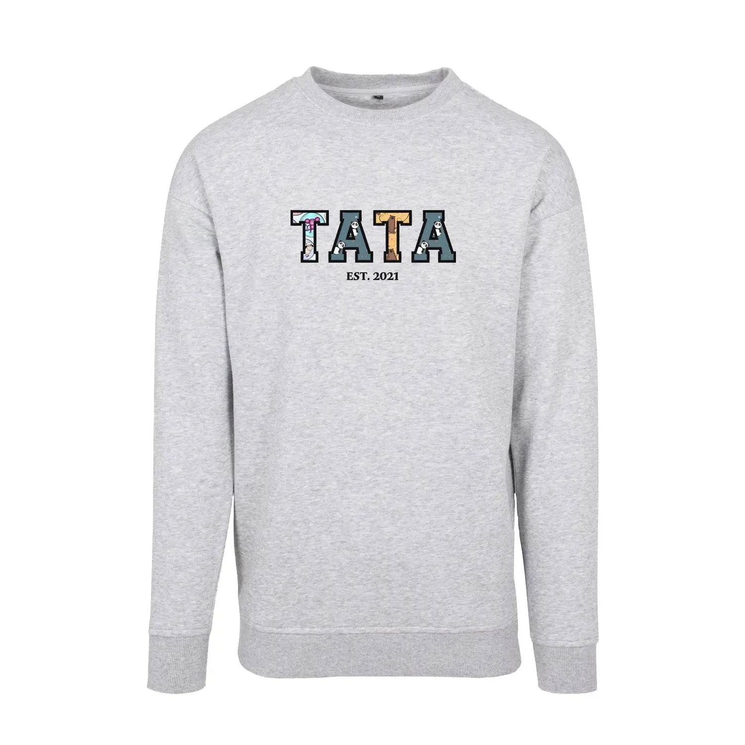 Bluza bez kaptura "TATA PATCHWORK+EST" idealny prezent na Dzień Taty Haft z radości