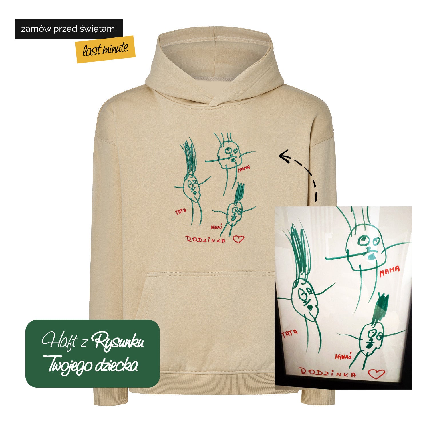 Bluza z haftem z rysunku Twojego dziecka – personalizowana odzież