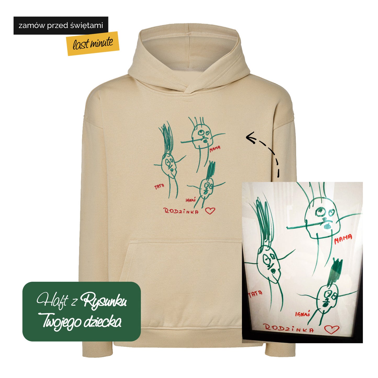 Bluza z haftem z rysunku Twojego dziecka – personalizowana odzież