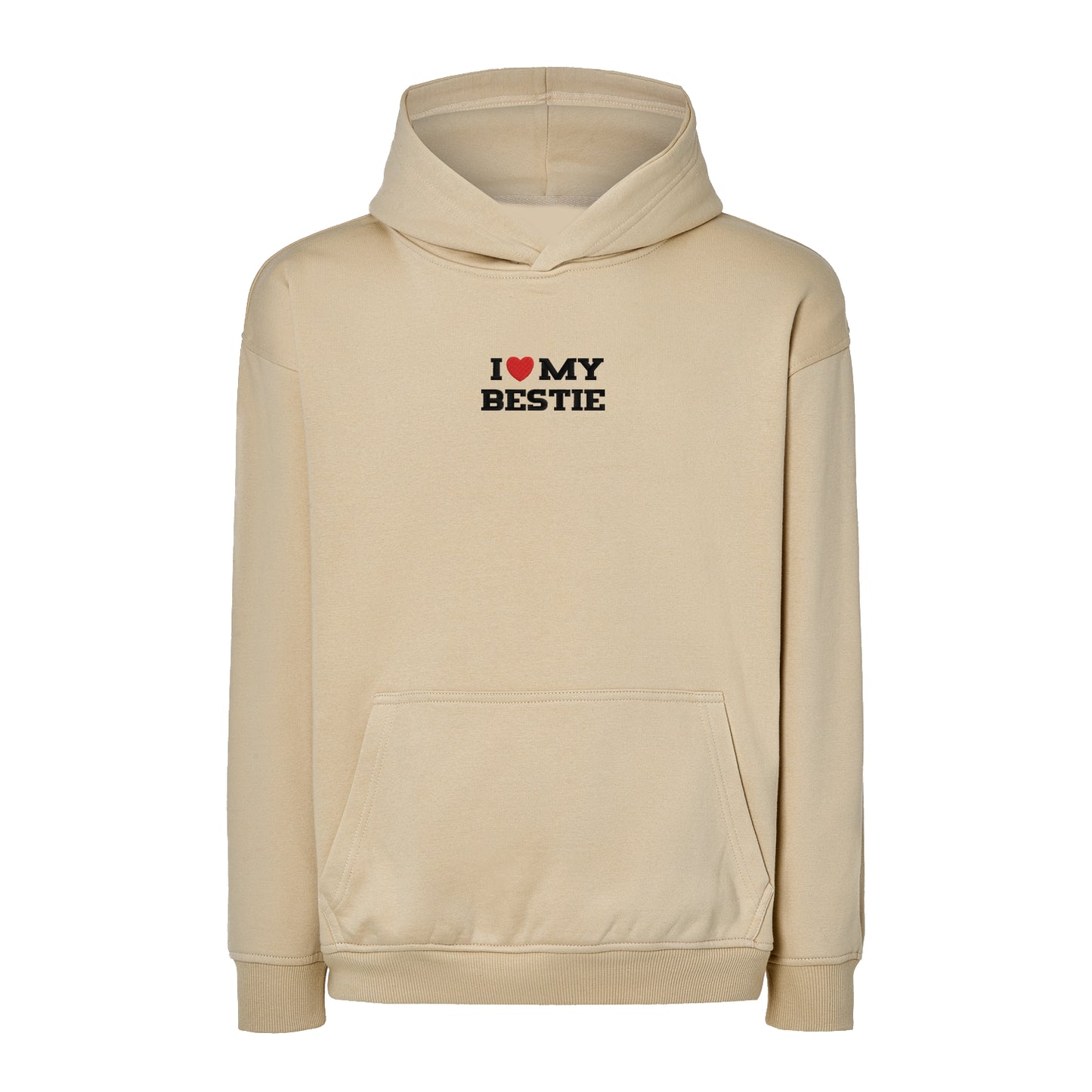 Bluza oversize z haftem "I love MY BESTIE"