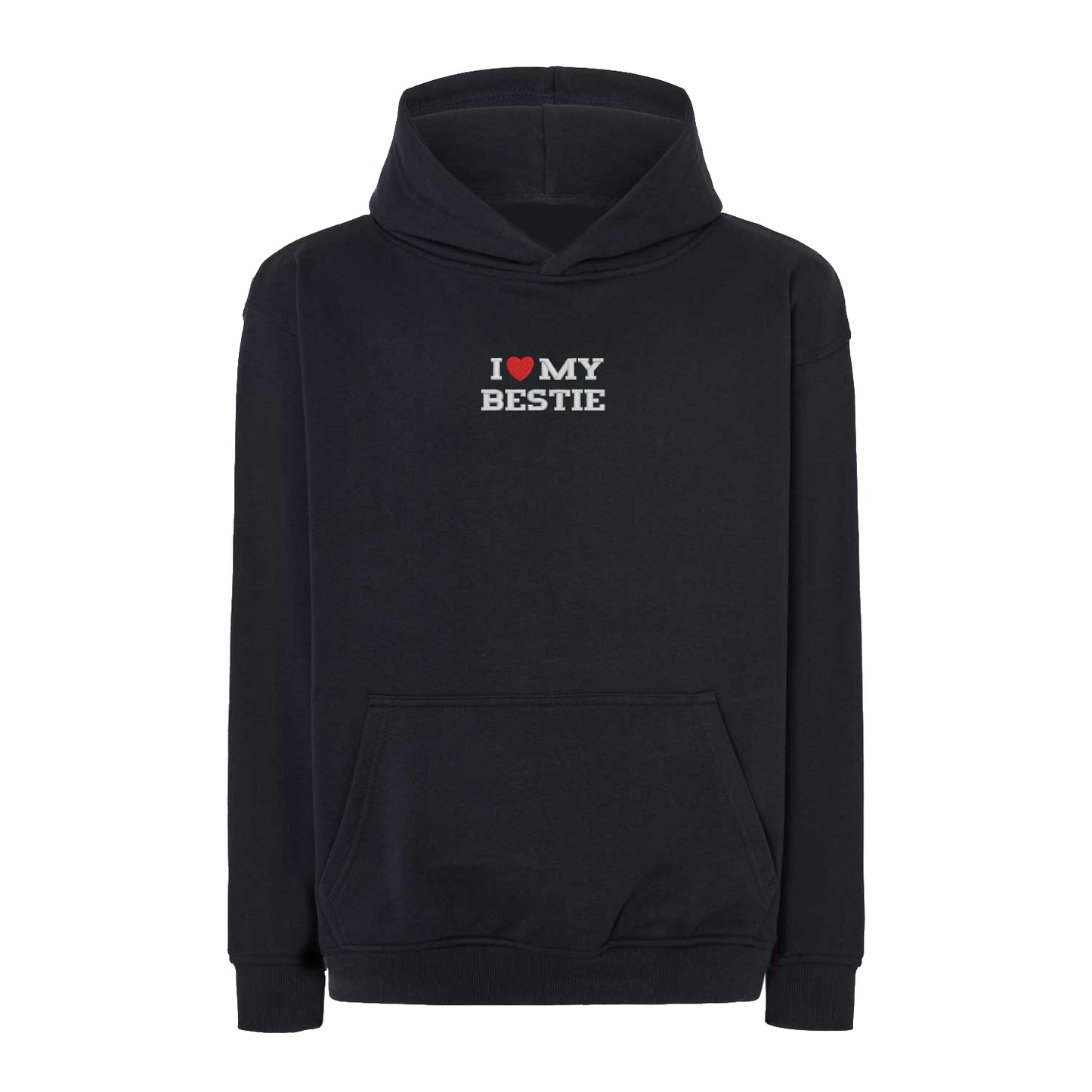 Bluza oversize z haftem "I love MY BESTIE"