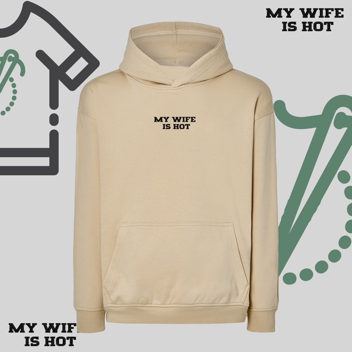Bluza oversize z haftem "MY WIFE IS HOT"