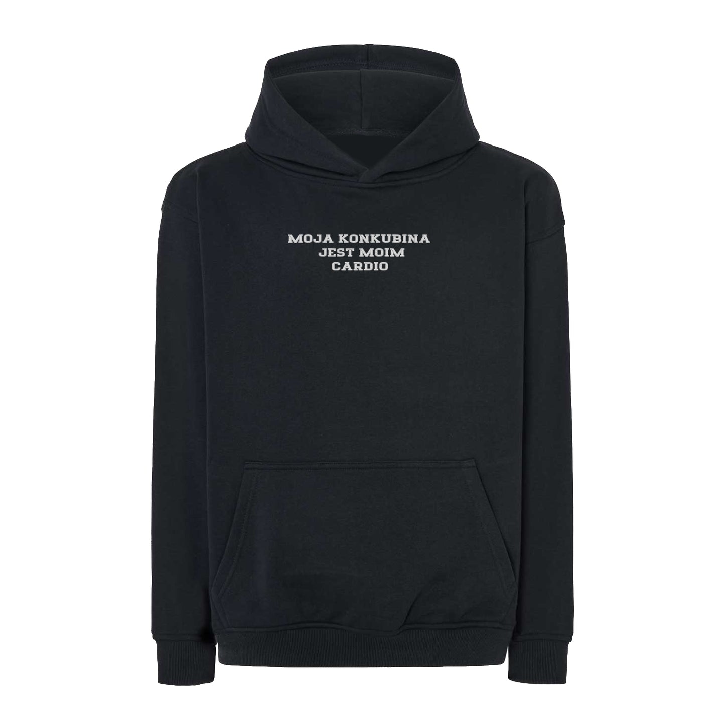 Bluza oversize z haftem "MOJA KONKUBINA JEST MOIM CARDIO"