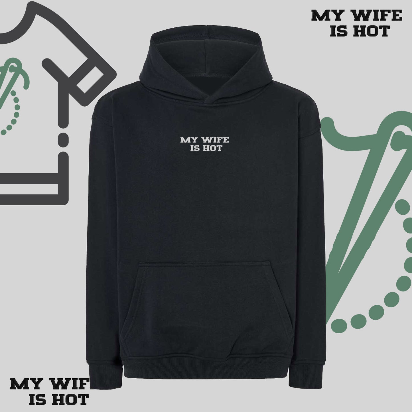 Bluza oversize z haftem "MY WIFE IS HOT"