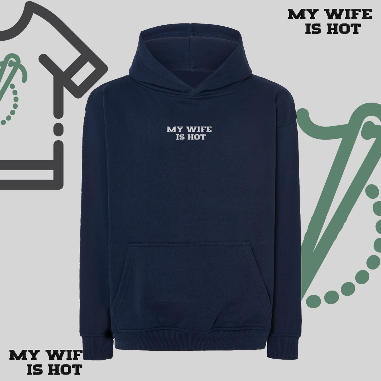 Bluza oversize z haftem "MY WIFE IS HOT"