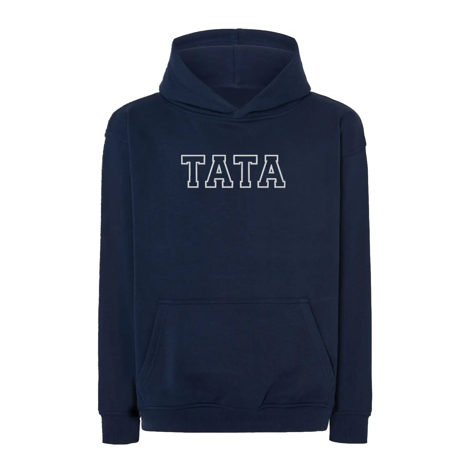 Bluza oversize z kapturem "TATA" kontur, idealny prezent na dzień Taty Haft z radości