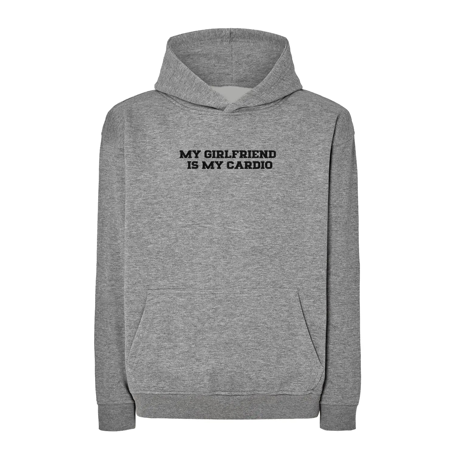 Bluza oversize z haftem "My Girlfriend Is My Cardio" Haft z radości