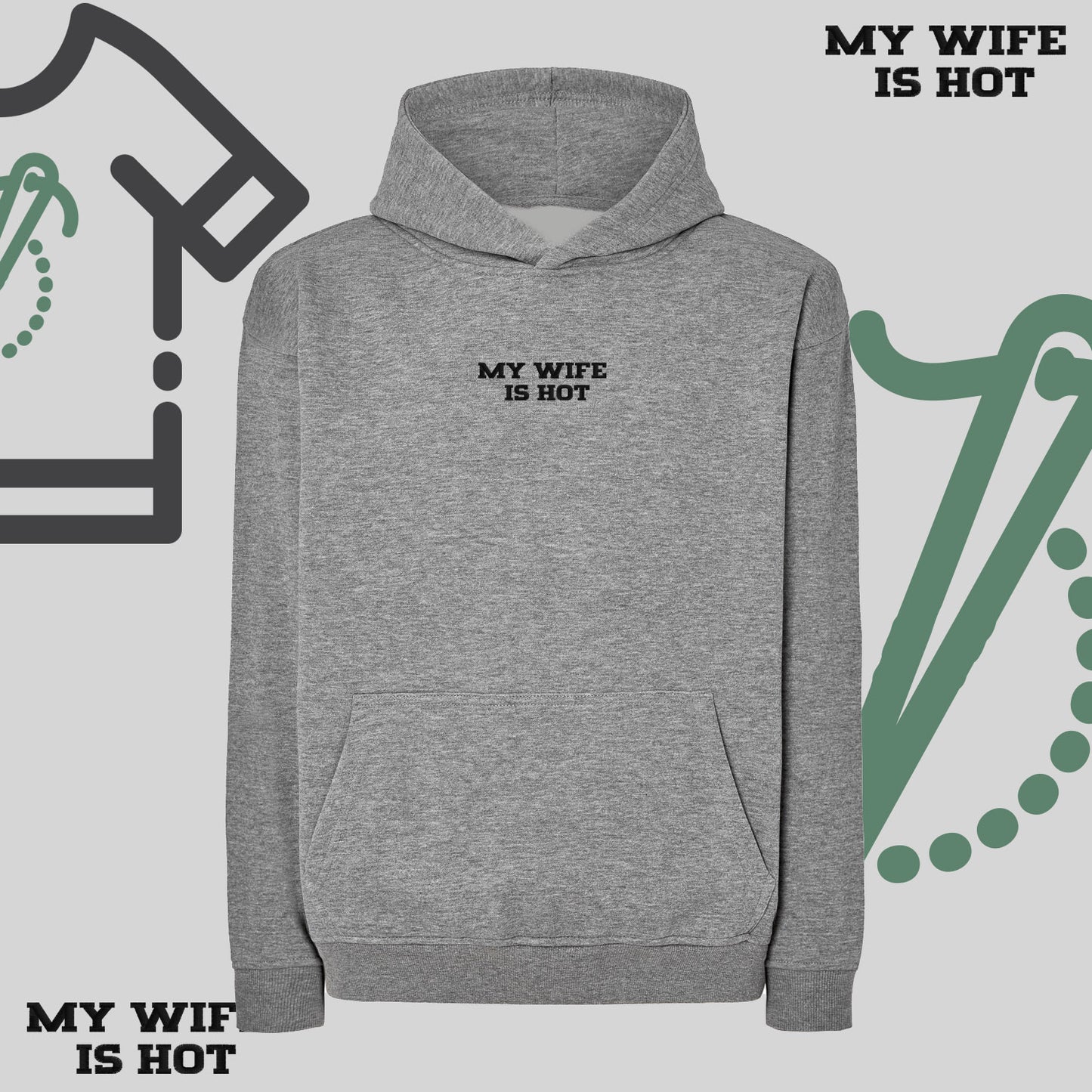 Bluza oversize z haftem "MY WIFE IS HOT"