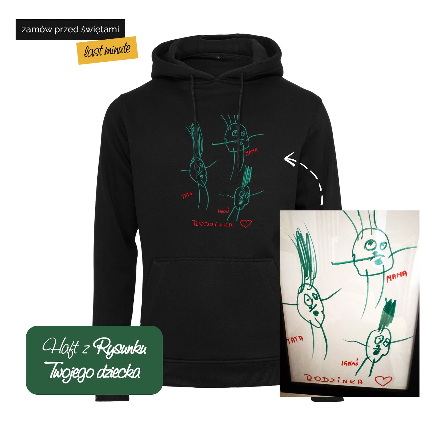 Bluza z haftem z rysunku Twojego dziecka – personalizowana odzież