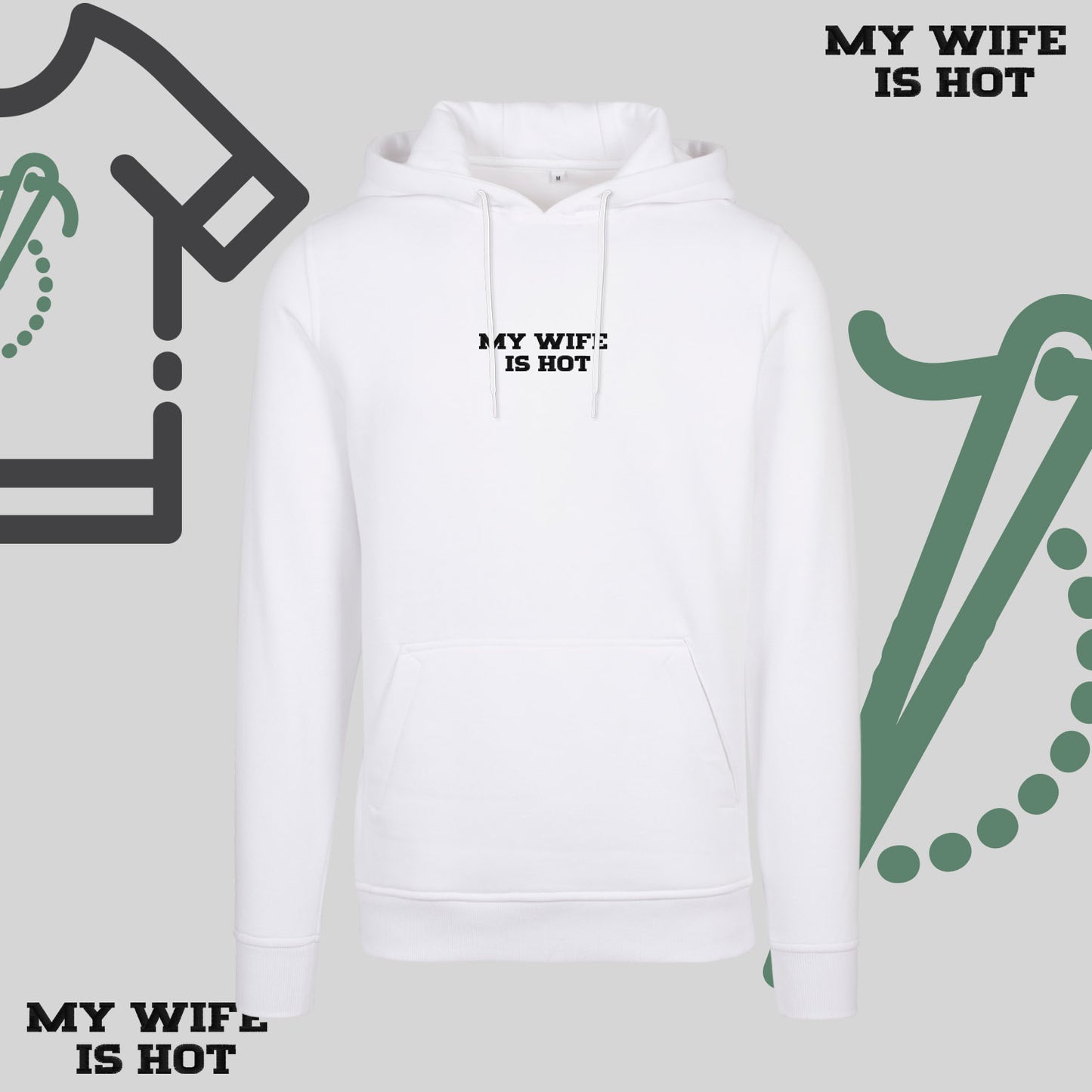 Bluza z kapturem z haftem "MY WIFE IS HOT"