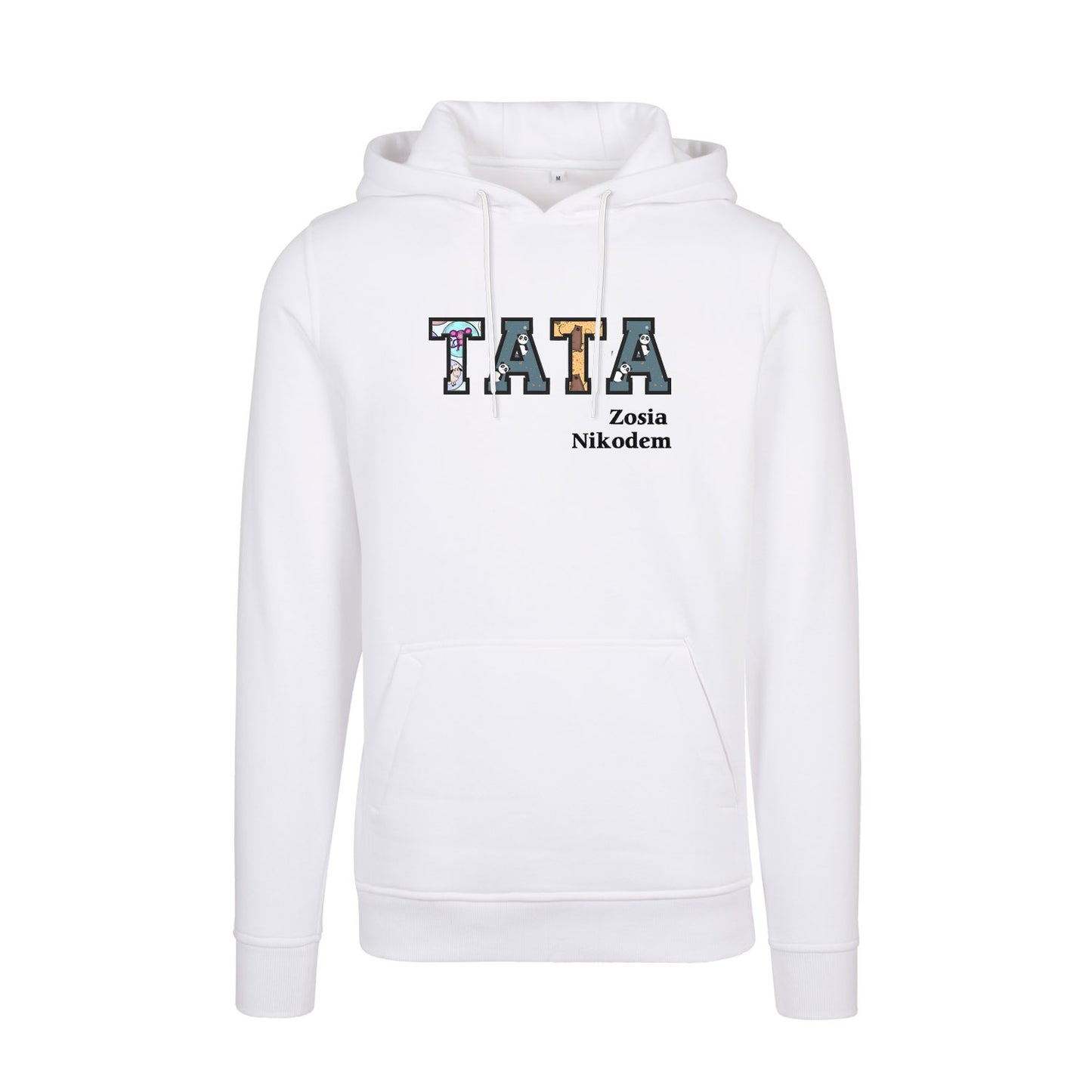 Bluza z kapturem "TATA" Patchwork + Imiona dzieci idealny prezent na dzień Taty
