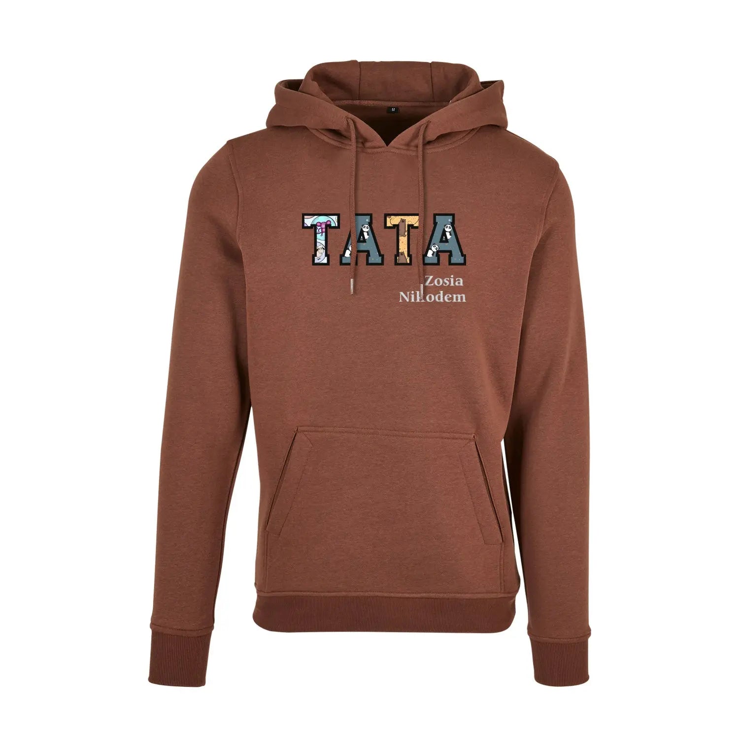 Bluza z kapturem "TATA" Patchwork + Imiona dzieci idealny prezent na dzień Taty Haft z radości