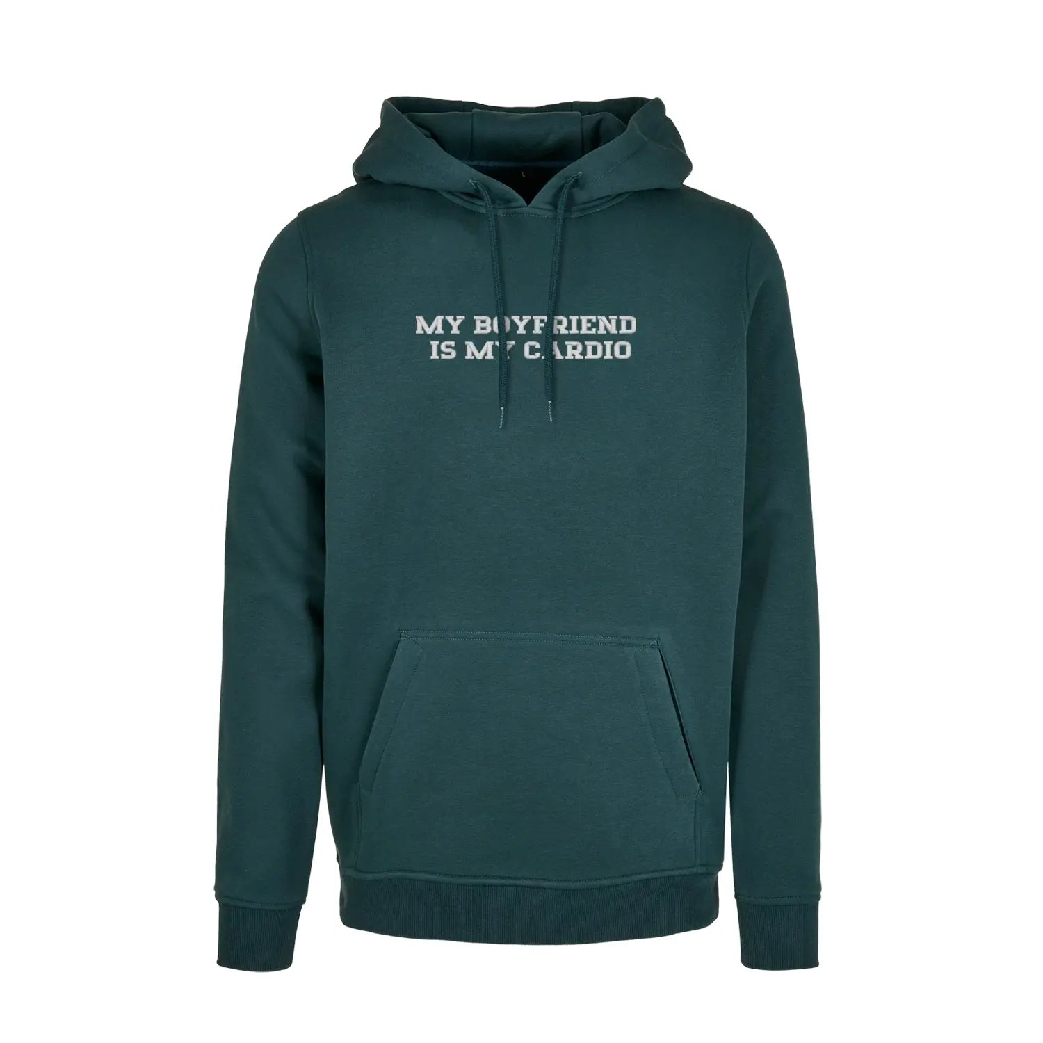 Bluza z kapturem z haftem "My boyfriend is my cardio" Haft z radości