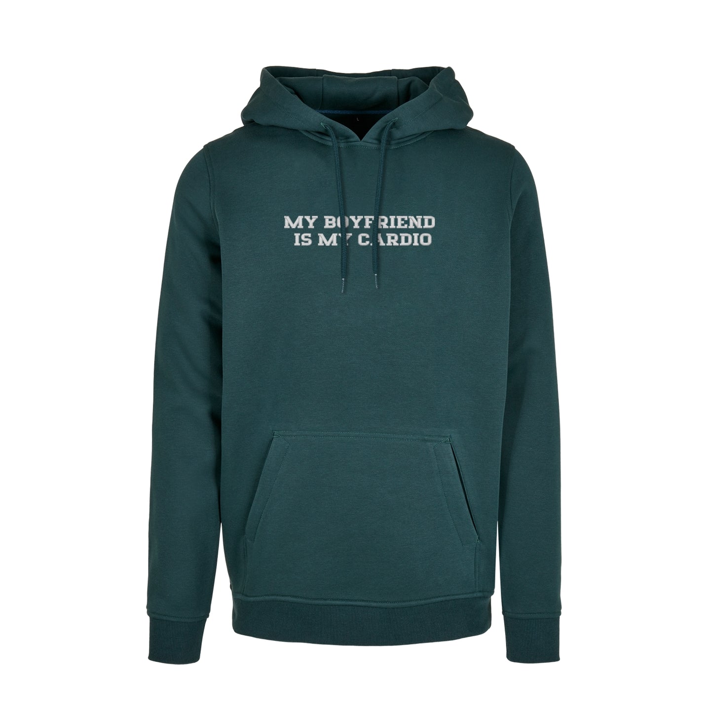 Bluza z kapturem z haftem "My boyfriend is my cardio"