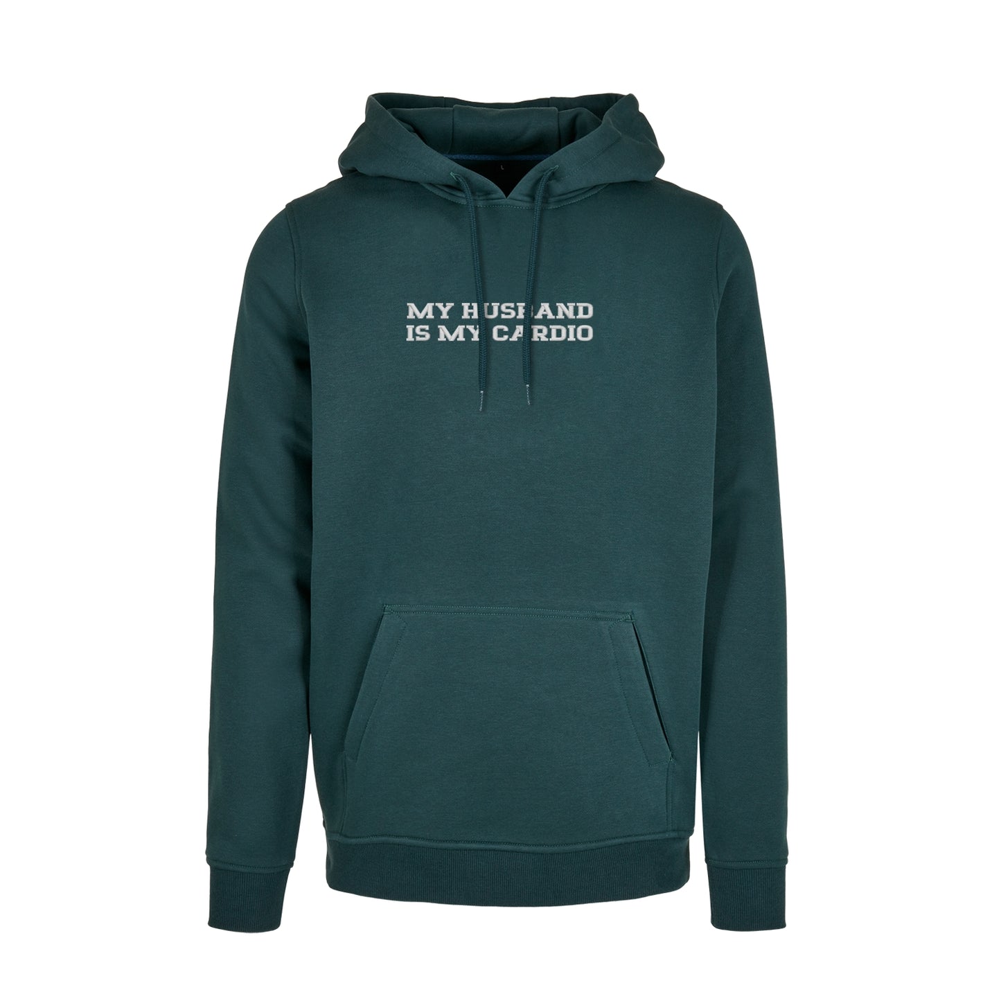Bluza z kapturem z haftem "MY HUSBAND IS MY CARDIO"
