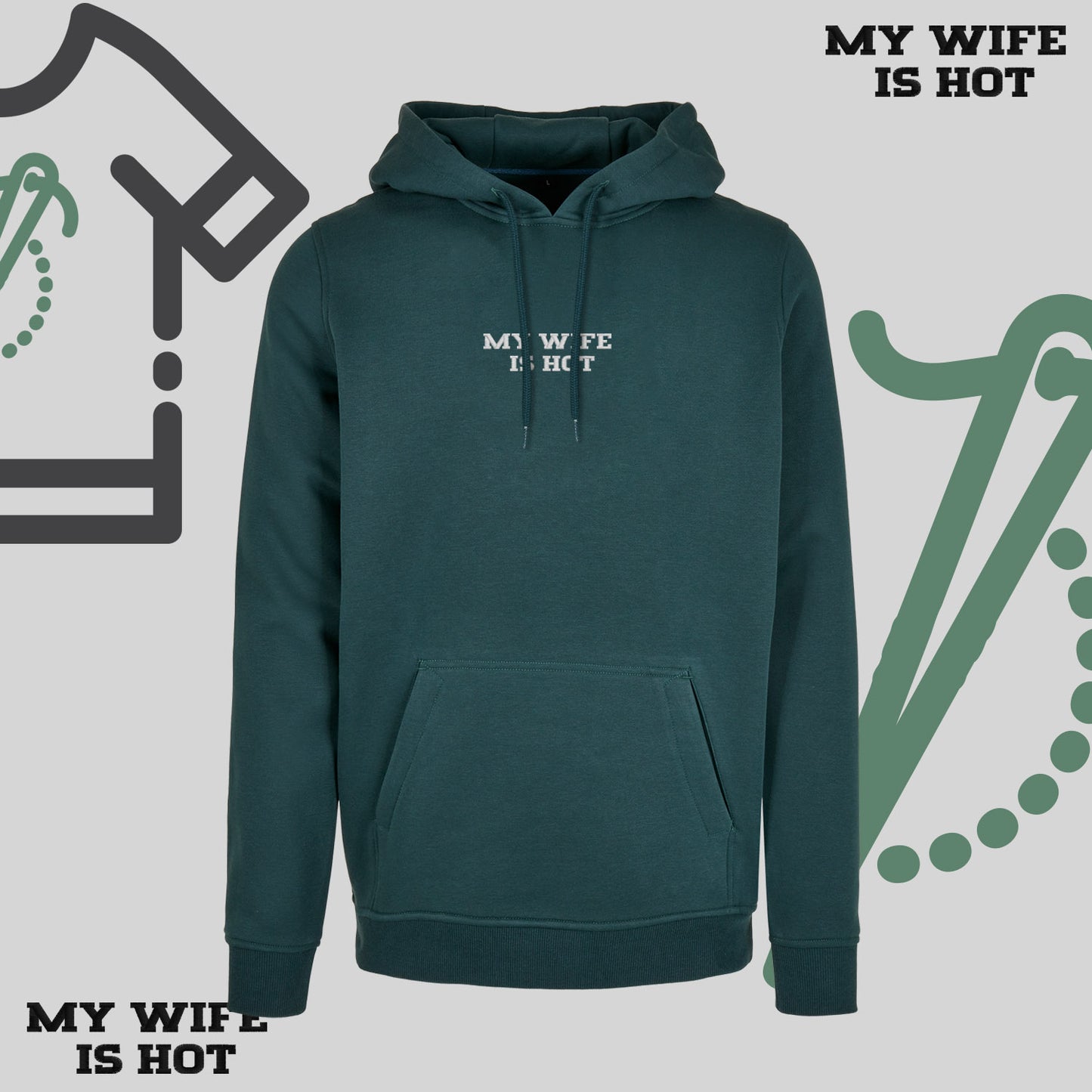 Bluza z kapturem z haftem "MY WIFE IS HOT"