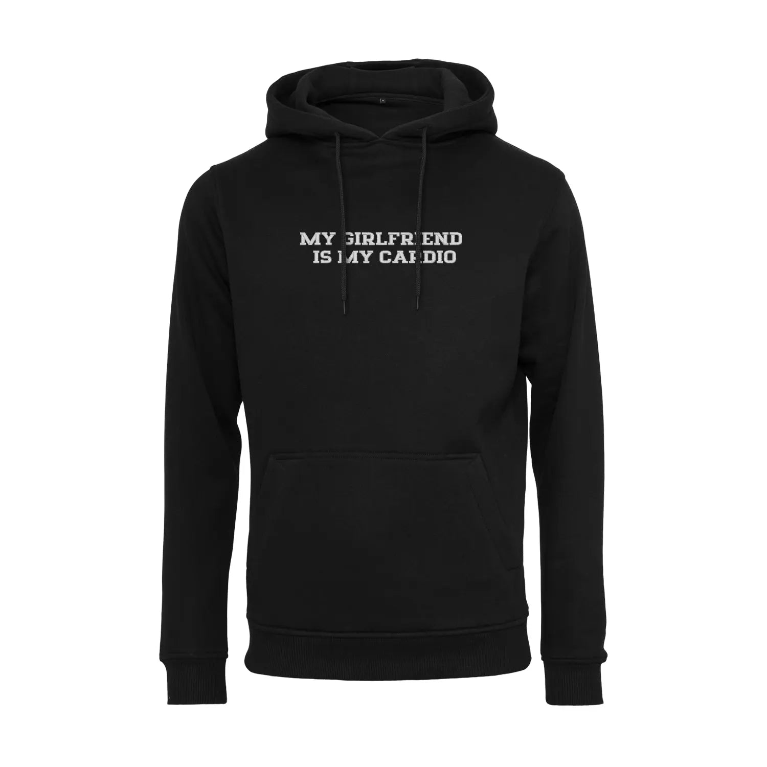 Bluza z kapturem z haftem "My Girlfriend Is My Cardio" Haft z radości