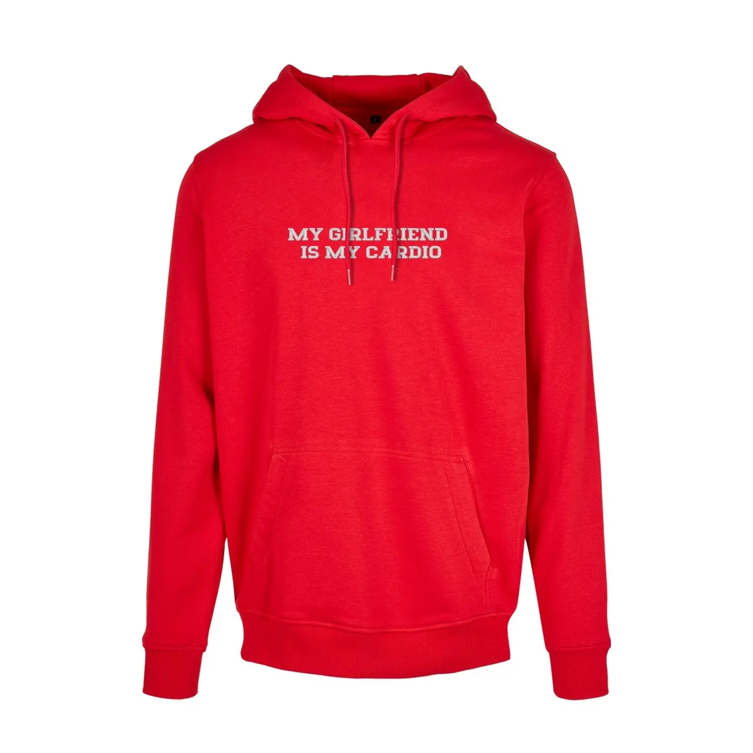 Bluza z kapturem z haftem "My Girlfriend Is My Cardio" Haft z radości