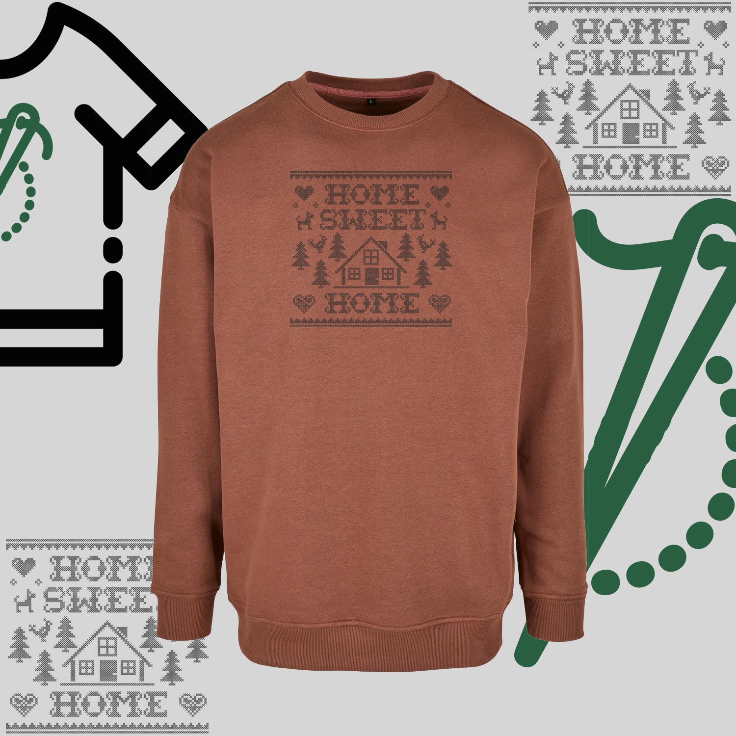 Bluza bez kaptura "Home Sweet Home" – haft komputerowy, styl z pozytywnym przekazem