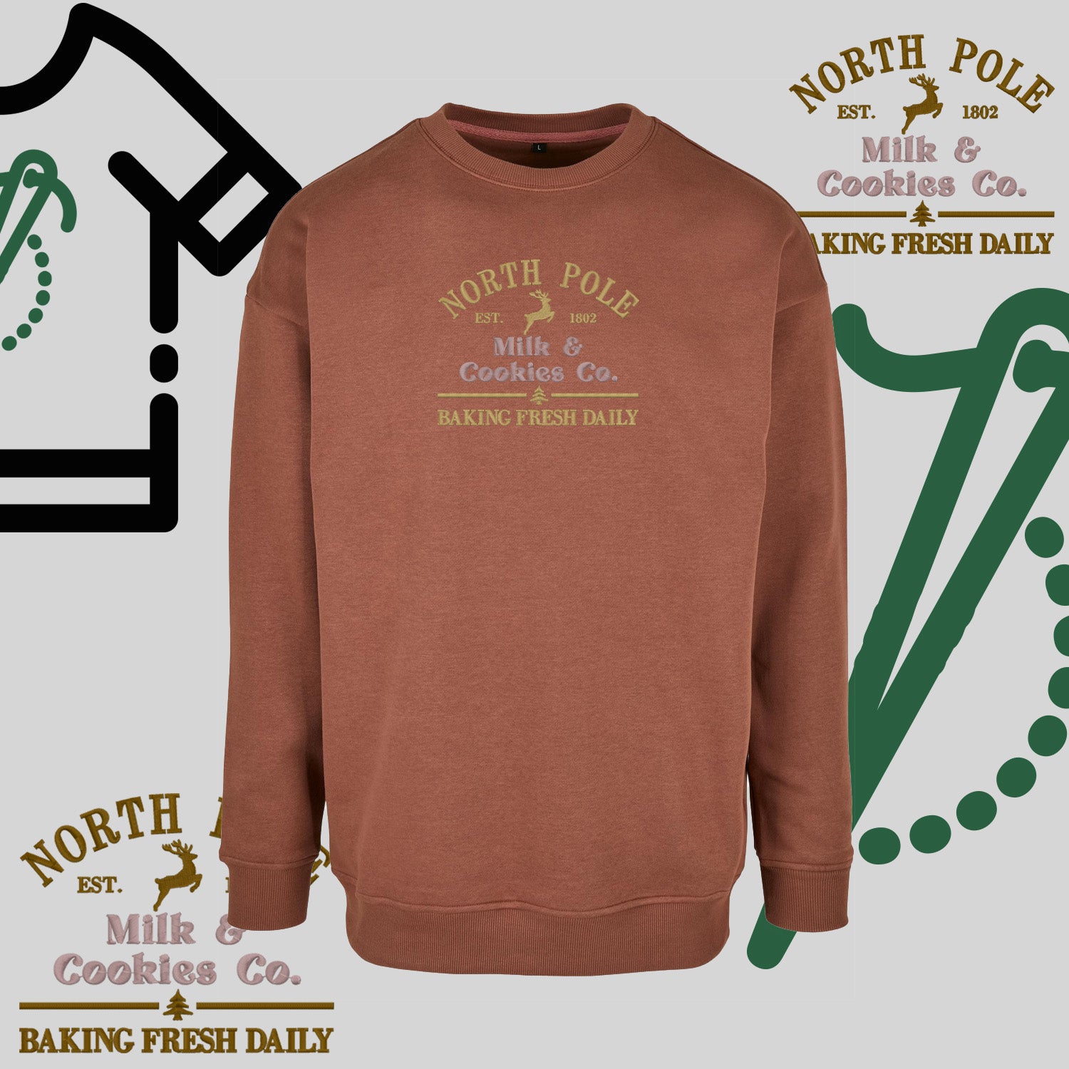 Bluza bez kaptura "Northe Pole" – haft komputerowy, styl z pozytywnym przekazem