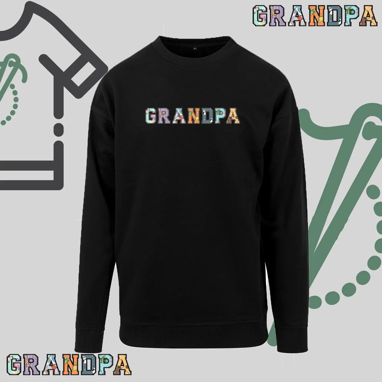 Bluza bez kaptura "GRANDPA PATCHWORK" idealny prezent na Dzień Dziadka Haft z radości